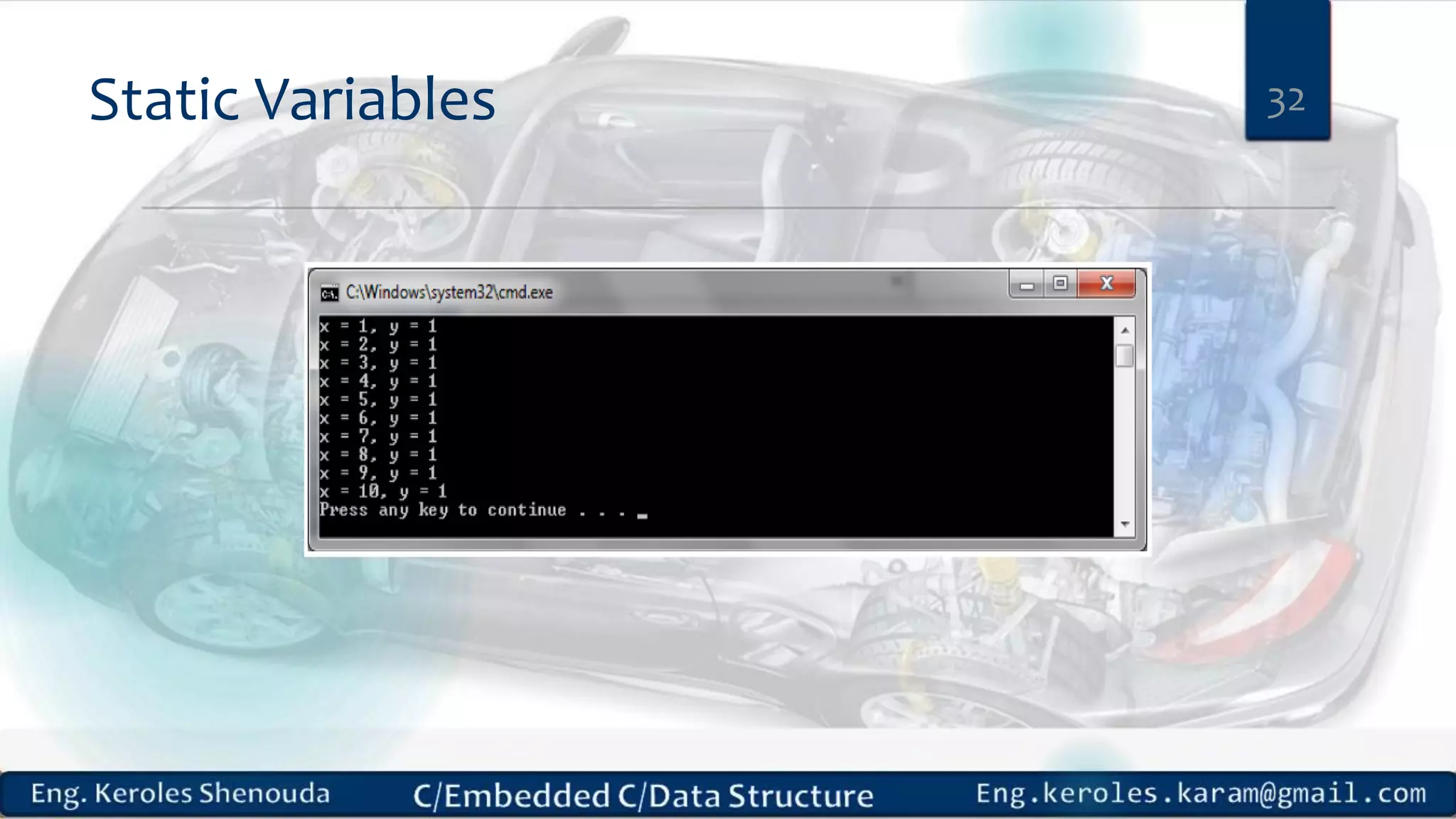 Static Variables 32 