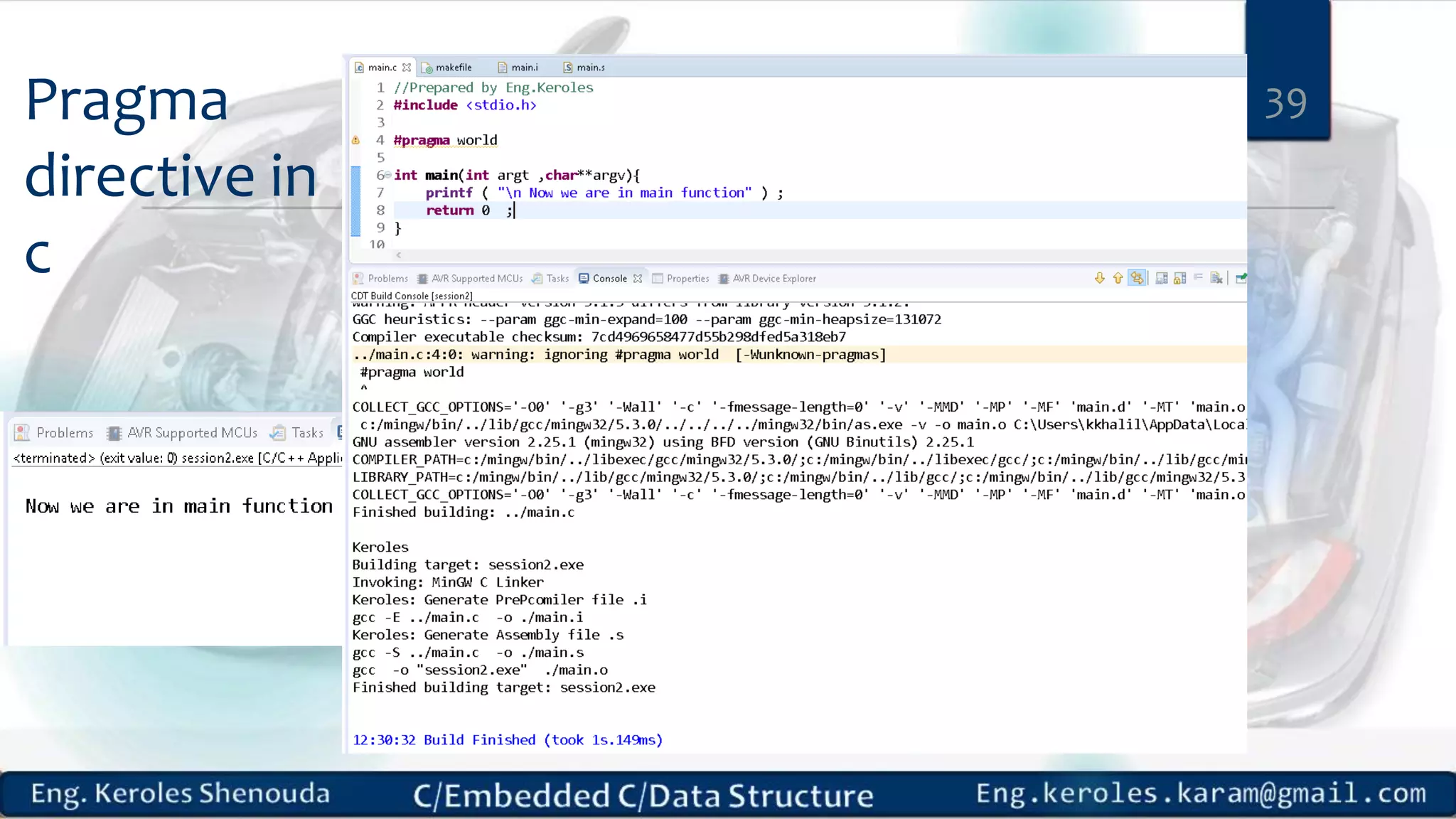 Pragma
directive in
c
39
 