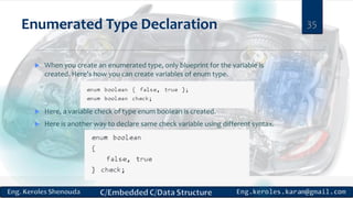 Enumerated Type Declaration
 When you create an enumerated type, only blueprint for the variable is
created. Here's how y...