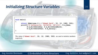 Initializing Structure Variables 20
 
