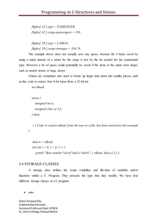 C programming structures & union | PDF