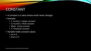 C programming Tutorial Session 2 | PPT image.