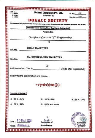C programming certification | PDF