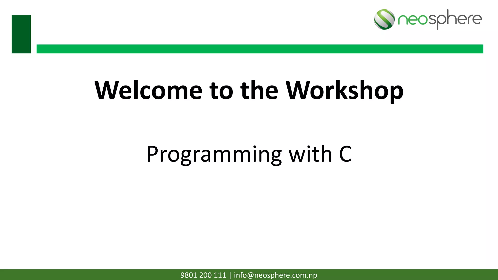 C programming Workshop | PPT