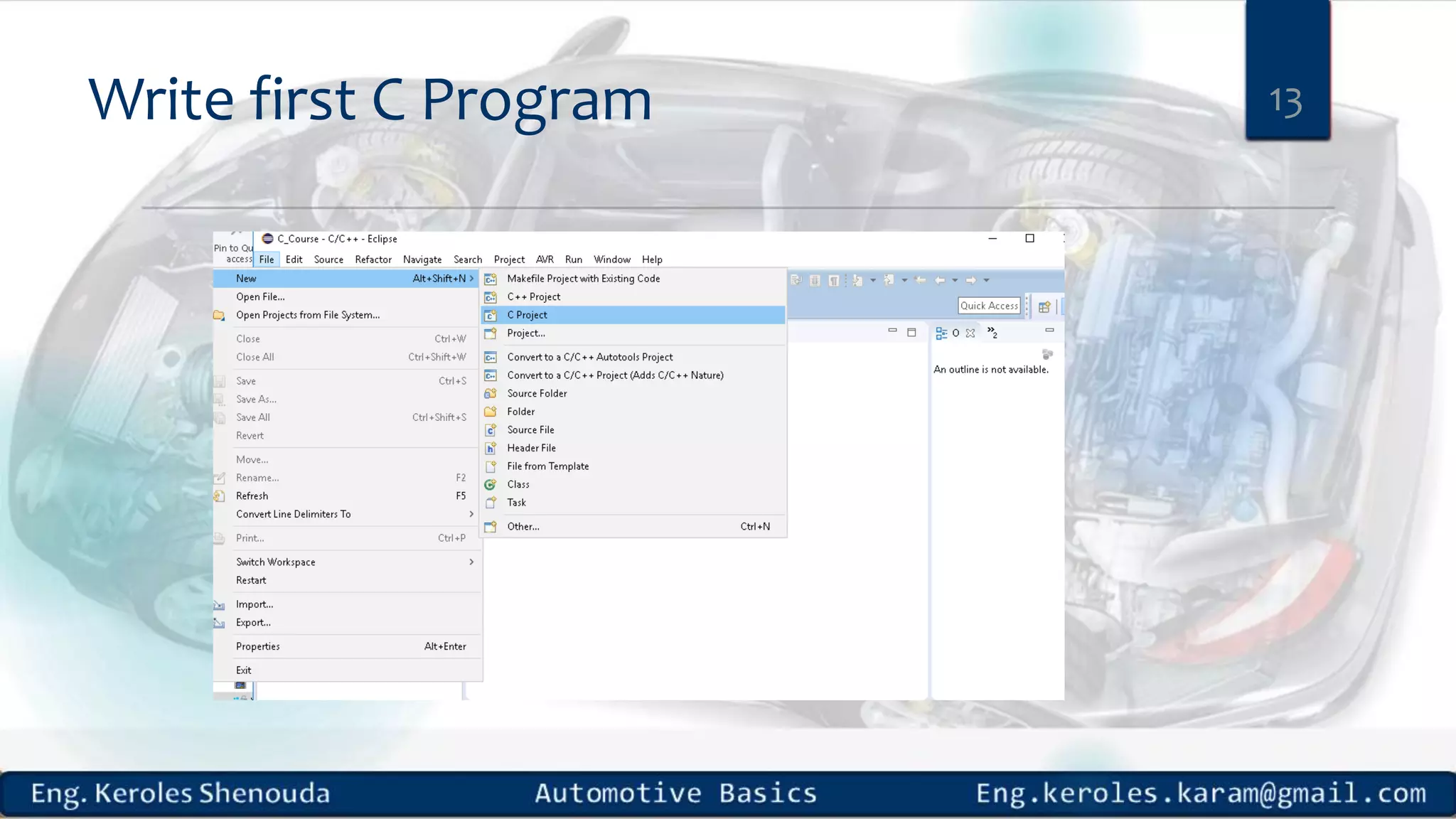 Write first C Program 13 