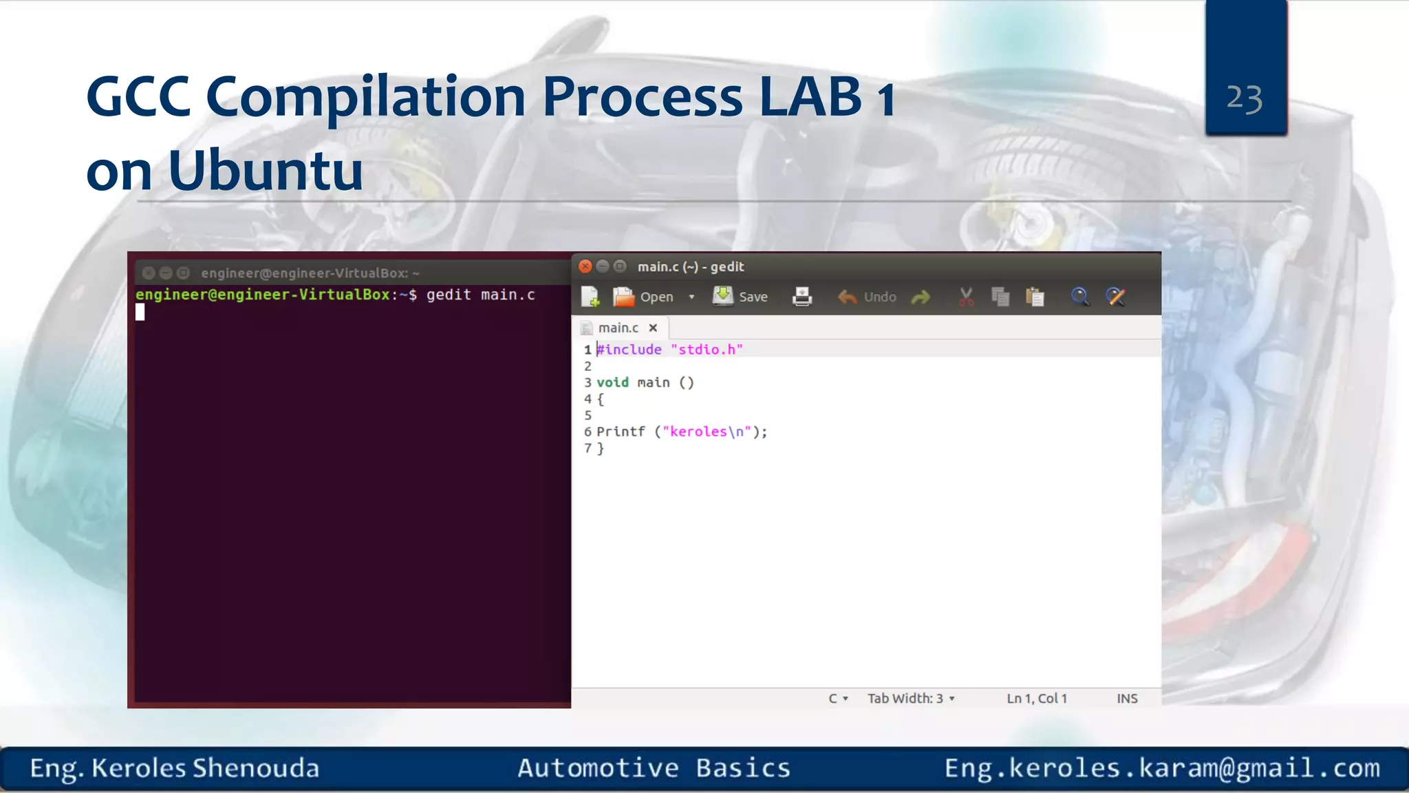 GCC Compilation Process LAB 1 on Ubuntu 23 