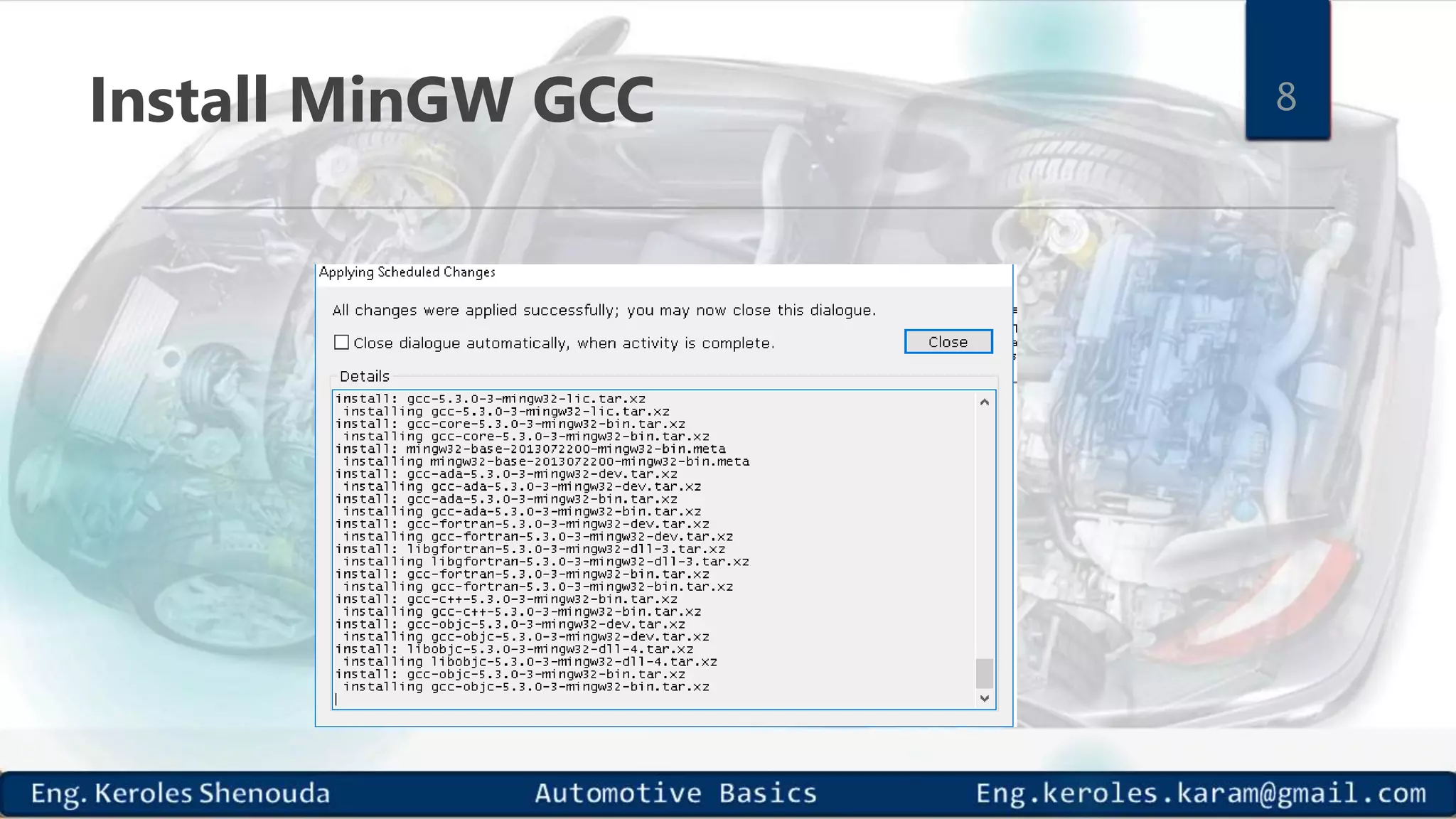 Install MinGW GCC 8 