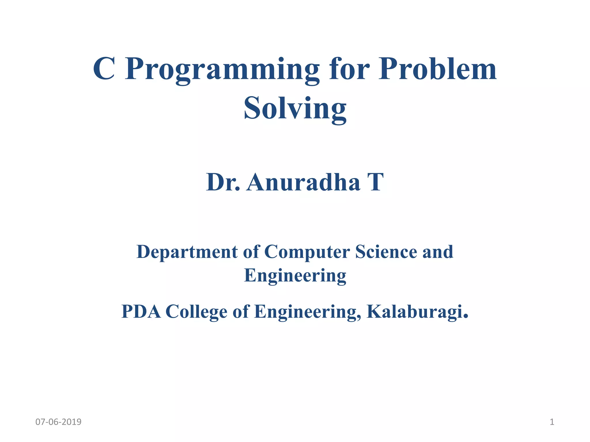 C programming for problem solving | PDF | Computing | Technology ...