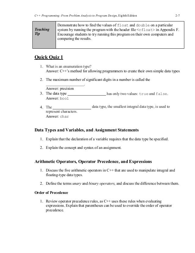 c 8th edition from problem analysus to program design