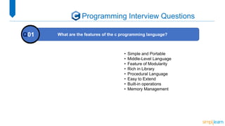 Top 40 C Programming Interview Questions | PPT