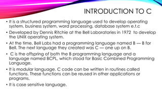 C programming language | PPT