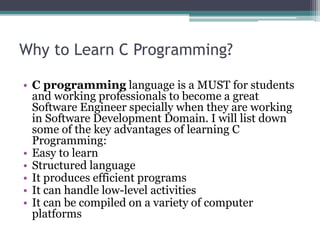 C Tutorial - Learn C Programming Language