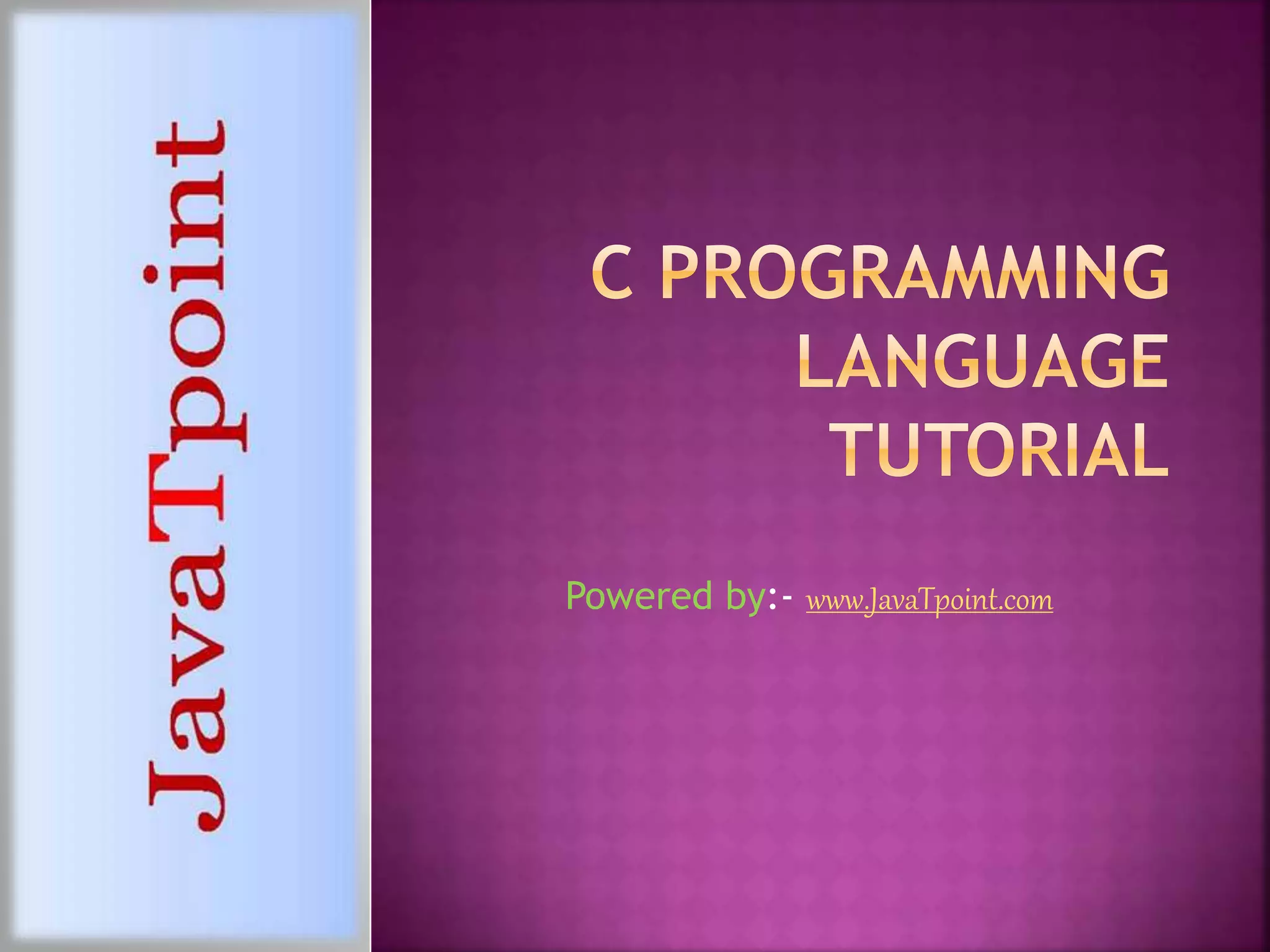 C programming language tutorial | PPT
