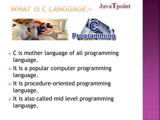 C programming language tutorial | PPT