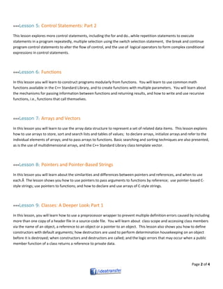 C++ programming language video content | PDF image.