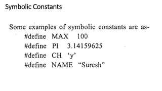 Symbolic Constants
 