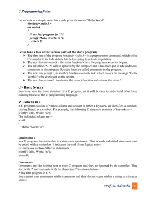 C programming notes | PDF