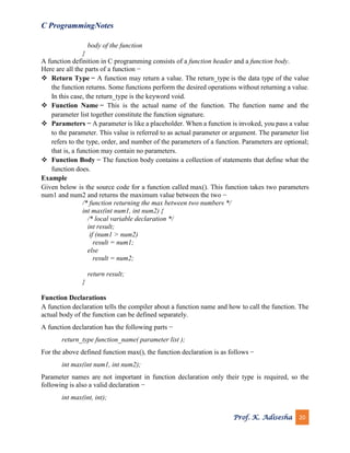 C programming notes | PDF