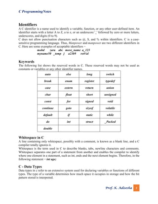 C programming notes | PDF