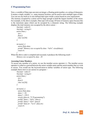 C programming notes | PDF