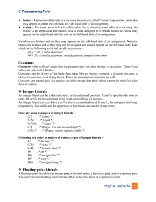 C programming notes | PDF