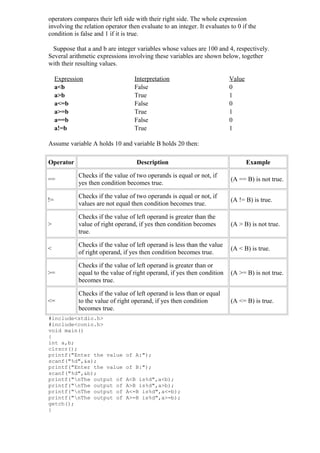 C programming operators | PDF