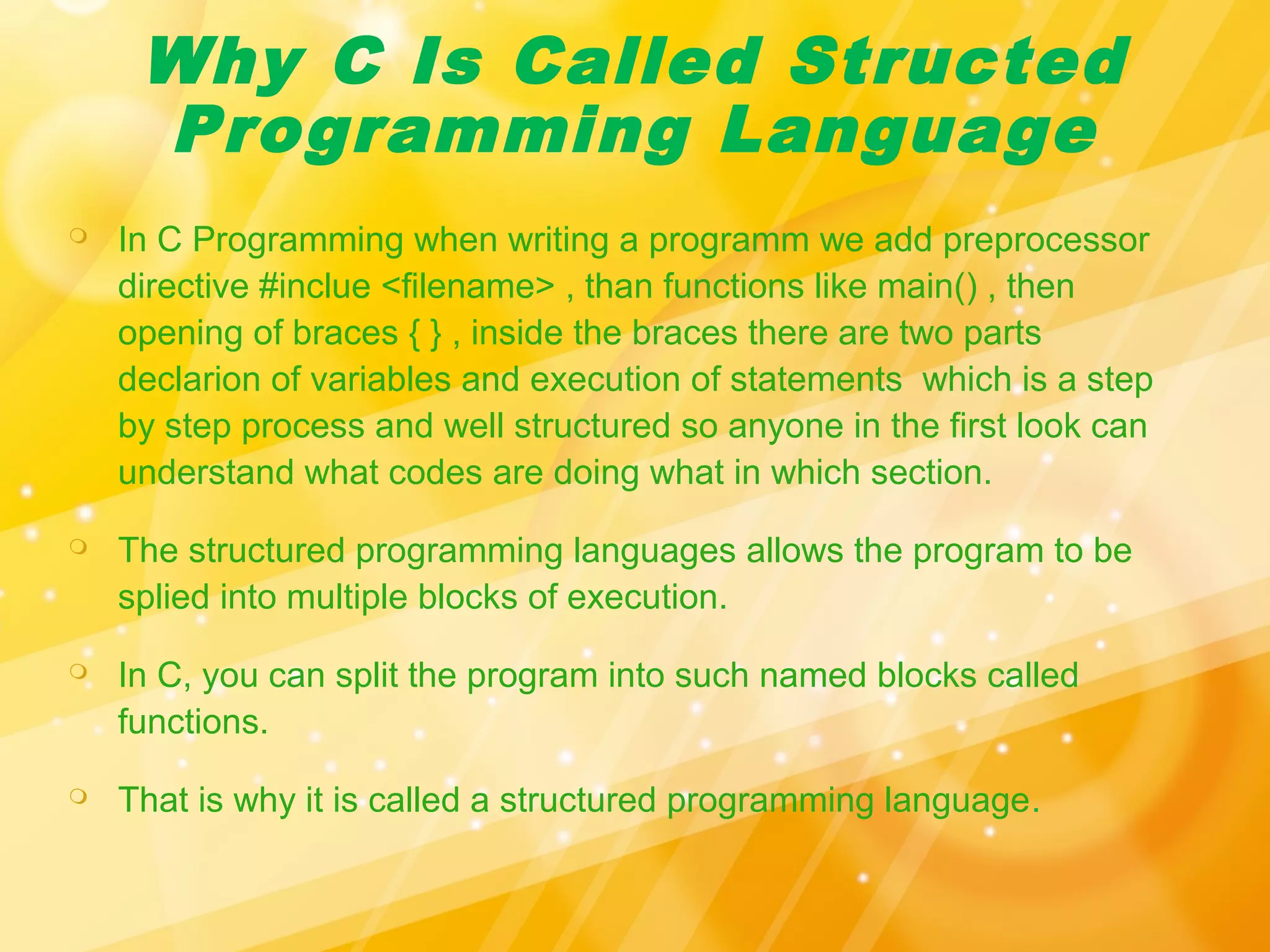 C programming presentation for university | PPT