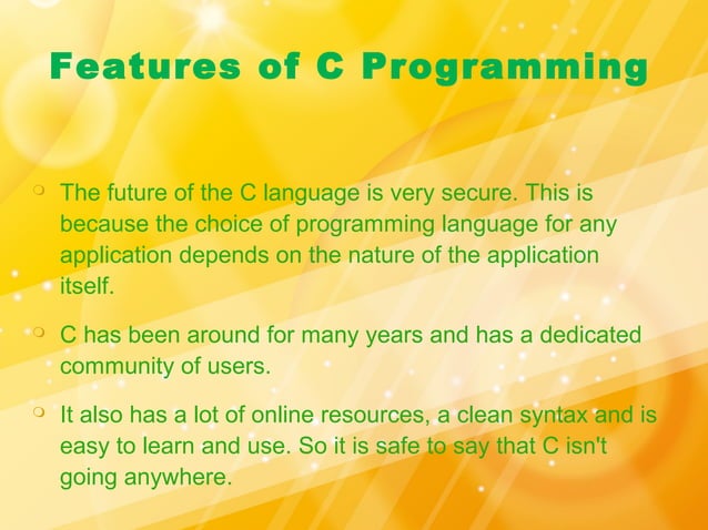 C programming presentation for university | PPT