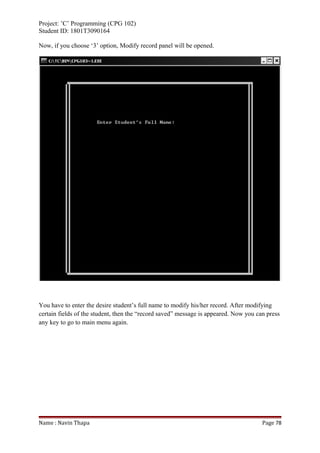 C programming project by navin thapa | DOC
