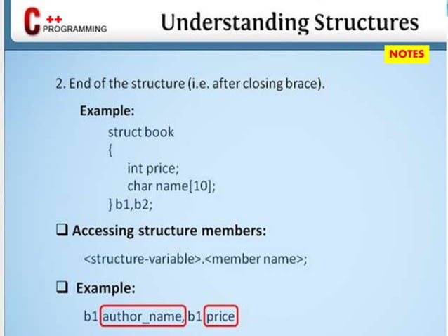 C++ programming structure & union | PPT