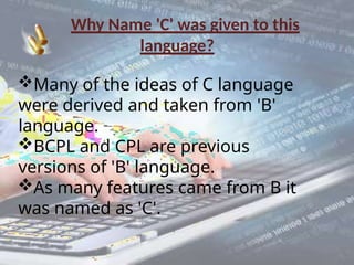C Program basic concepts using c knoweledge | PPTX