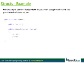 C# program structure | PPTX | Programming Languages | Computing