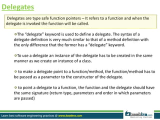 Delegate Function C C# program structure | PPTX