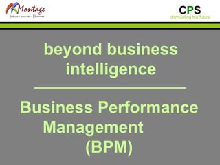 beyond business intelligence Business Performance Management  (BPM) 