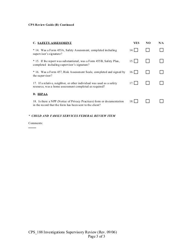 Cps 188 cps investigation supervisory case review guide