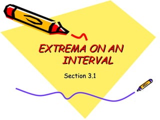 EXTREMA ON AN
INTERVAL
Section 3.1

 