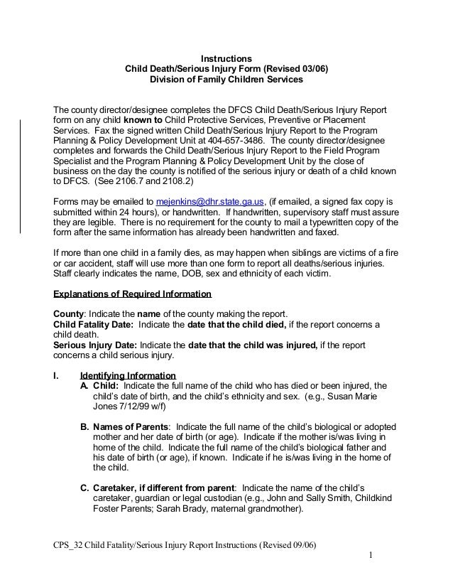 Cps 32 i child fatalityserious injury report instructions