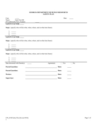 Cps 455 b safety plan