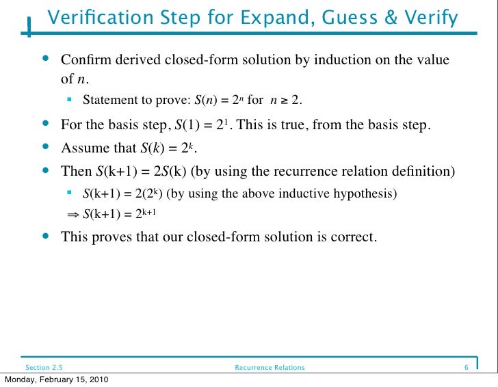 cpsc 125 ch 2 sec 5 definition of closed form