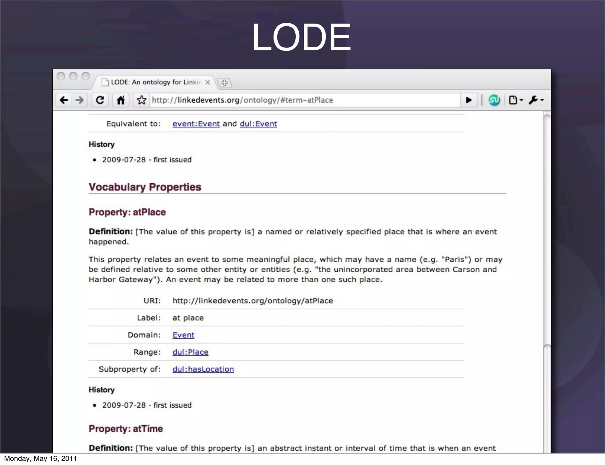 LODE




Monday, May 16, 2011
 