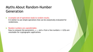Pseudo Random Numbers generator and their applications | PDF