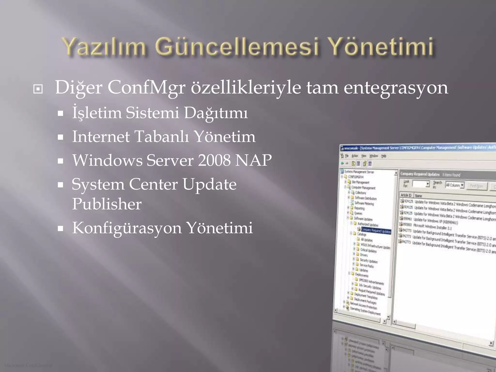 OS Dağıtım MimarisiKullanıcıya Cntl-Alt-Del ekranı gelirRAID denetleyicisini yapılandırDiski biçimlendir ve bölümlendirYazılım Güncellemelerini YükleKullanıcı ayarlarını geri yükleKullanıcı durumunu kaydetSistem ayarlarını kaydetDağıtım hazırlığını denetleOS Dağıtımı BaşlatAygıt sürücülerini ekleSMS istemcisini yükleUygulamaları YükleOS imajını dağıtWinPEboot Yeni OS bootYeni OS adımlarıWinPE adımlarıEski OS adımlarıSıfırdan makina kurulumuna buradan başlanır