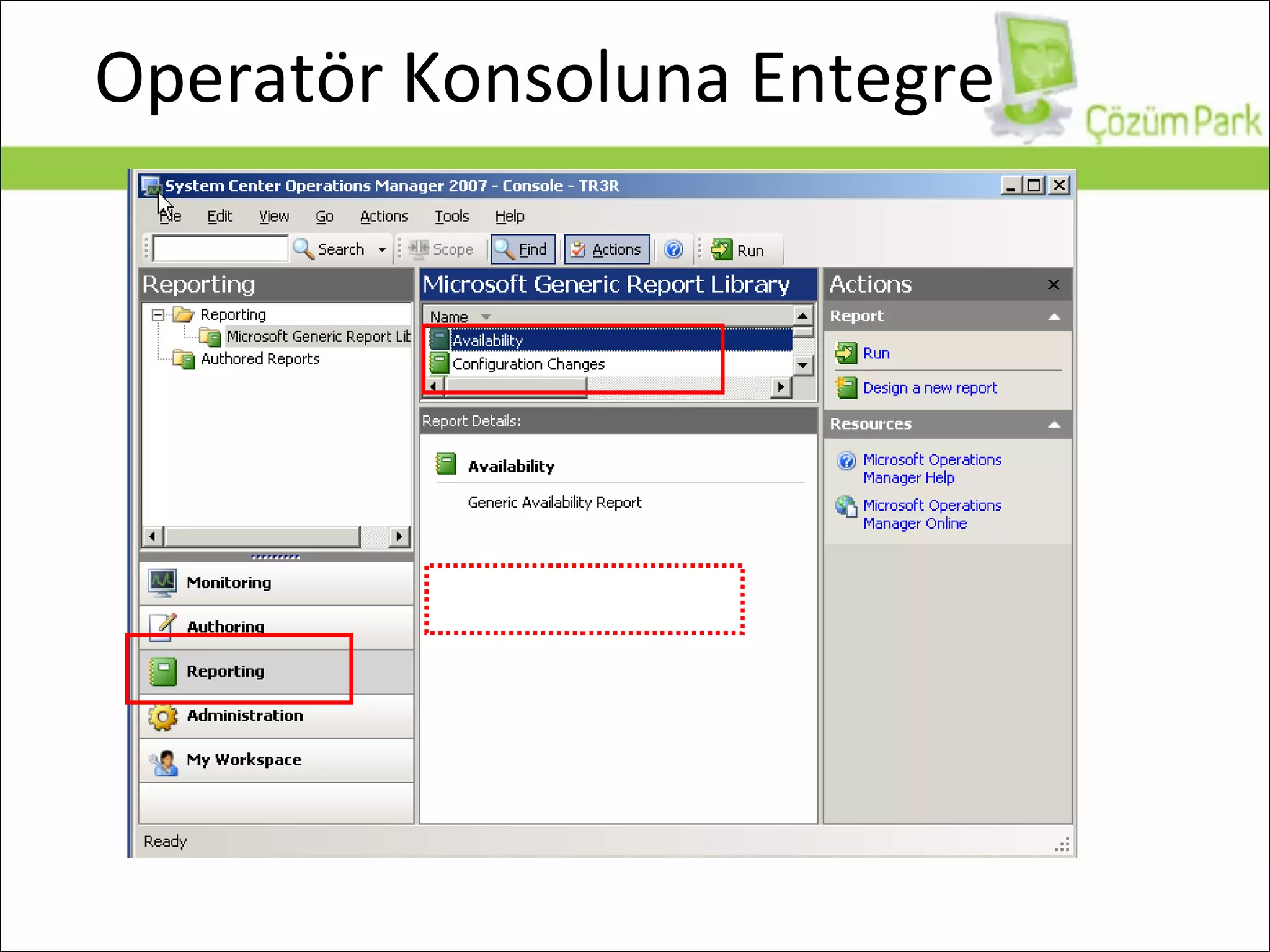 Operatör Konsoluna Entegre 