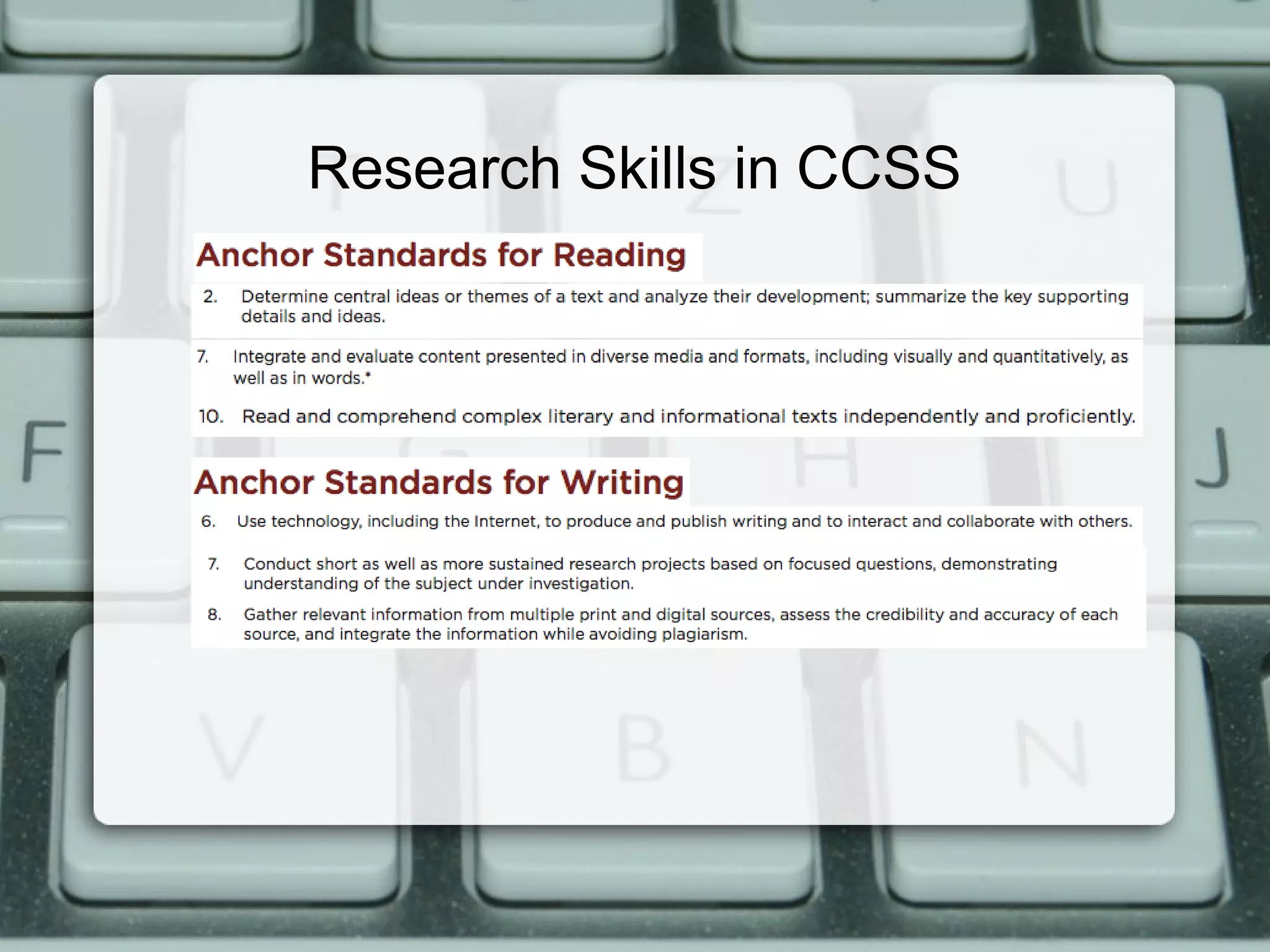 Research Skills in CCSS




<Insert image here for LCF>
 