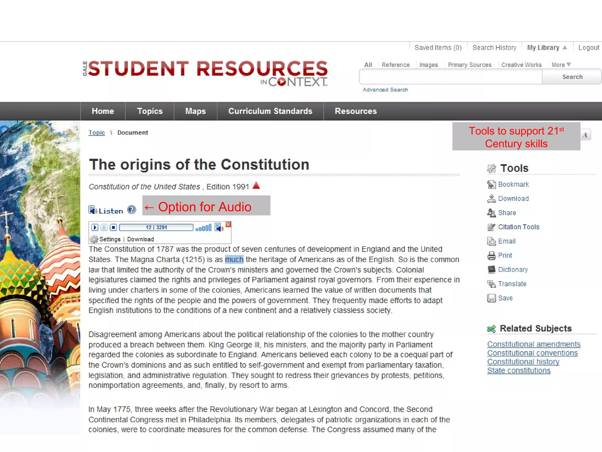 Tools to support 21st
                        Century skills




← Option for Audio
 