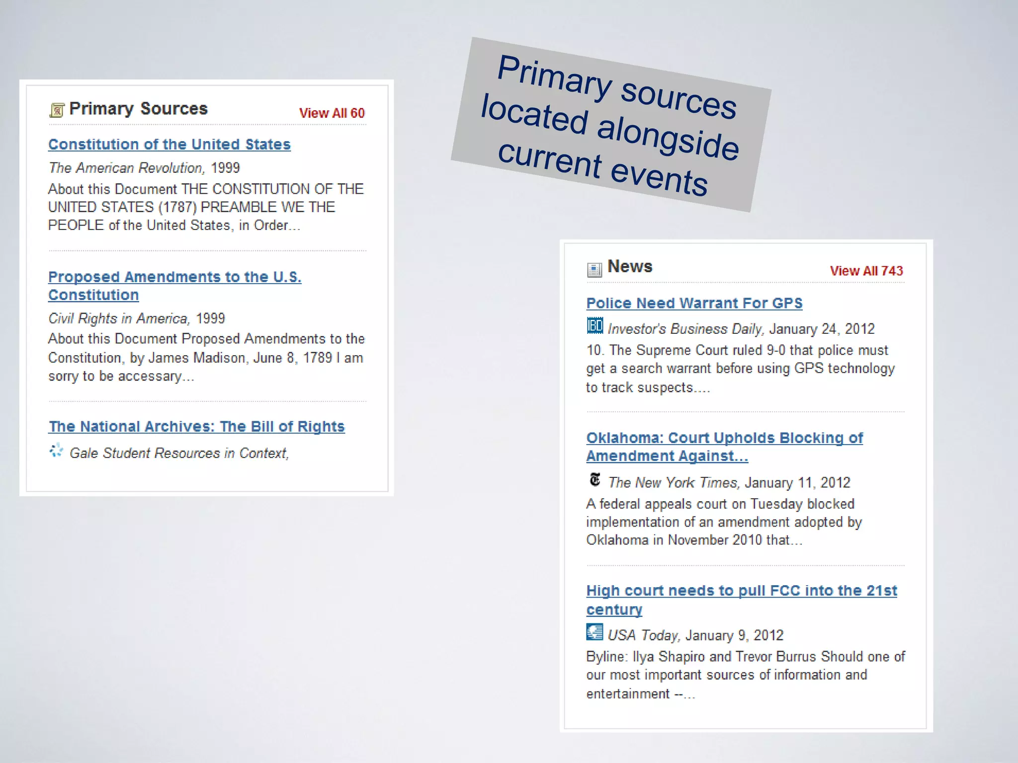 Primar
        y sourc
located          es
         alongs
  current       ide
          events
 
