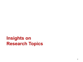 Insights on
Research Topics
7
 