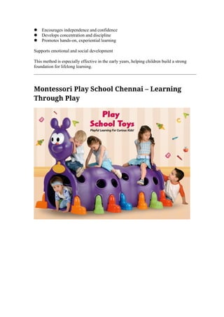 Montessori School Chennai – Choosing the Right Foundation for Your ...