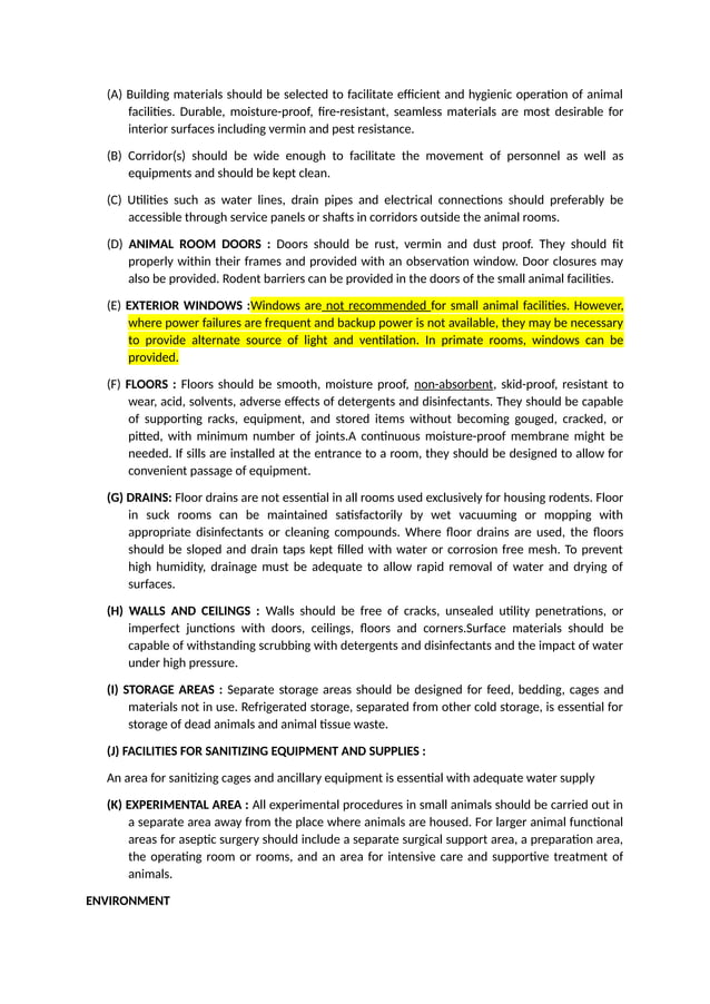 CPSEA GUIDELINES FOR LABORATORY ANIMAL FACILITY MOdule IV.docx