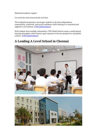 CPS Global School: Premier International Residential School in Chennai ...